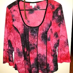 Women's Dress Barn Floral Bodice Style Shirt XL